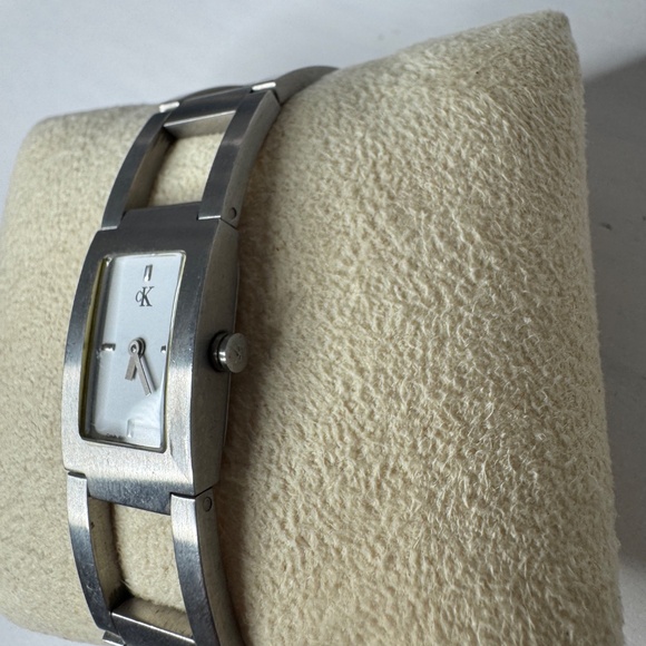 Women's Calvin Klein Retangular white dial stainless steel Quartz Watch - Picture 4 of 8